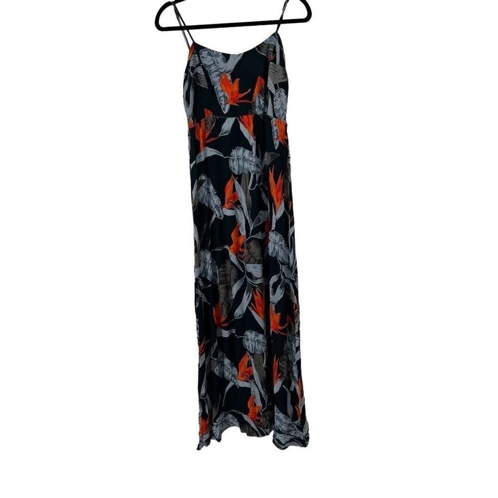 Patrons of Peace Birds of Paradise Tropical Print Tie up Back Bohemian Spaghetti
